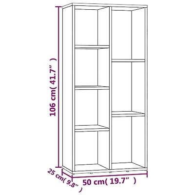 Boekenkast 50x25x106 cm bewerkt hout sonoma eikenkleurig