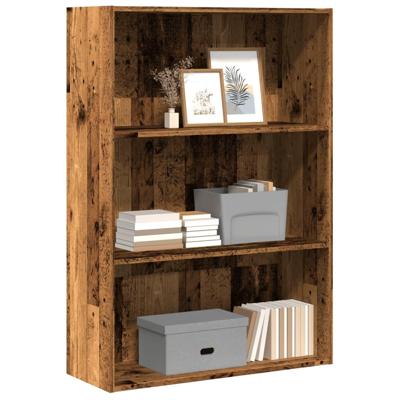 Boekenkast 80x30x114 cm bewerkt hout oud houtkleurig