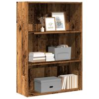 Boekenkast 80x30x114 cm bewerkt hout oud houtkleurig - thumbnail