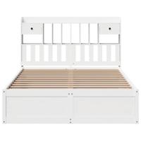 Bedframe zonder matras massief grenenhout wit 140x190 cm - thumbnail