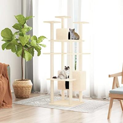 Bussandri Exclusive - Kattenmeubel met sisal krabpalen 162 cm crèmekleurig