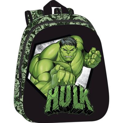 3D-Kinderrugzak Hulk Zwart Groen 27 x 33 x 10 cm