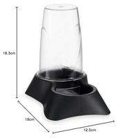 Dierenvoederbak Transparant Antraciet Polypropyleen 650 ml 12,5 x 18 x 19 cm - thumbnail