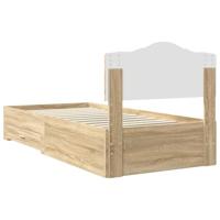 Bedframe met hoofdeinde Sonoma Eiken 90 x 190 cm Bewerkt hout - thumbnail