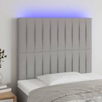 Hoofdbord LED 80x5x118/128 cm stof lichtgrijs - thumbnail