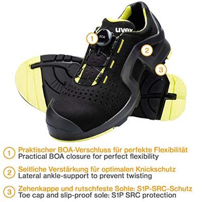 uvex 6568 6568244 Lage veiligheidsschoenen S1P Schoenmaat (EU): 44 Zwart/geel 1 paar uvex 6568 6568244 Lage veiligheidsschoenen S1P Schoenmaat (EU): 44 Zwart/geel 1 paar