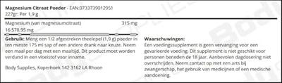 Magnesium Citraat Poeder 227gr
