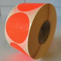 Etiket 50 mm rond fluor rood 1000 rol - thumbnail