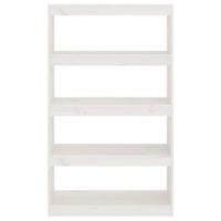 Boekenkast/kamerscherm 80x30x167,4 cm massief grenenhout wit - thumbnail