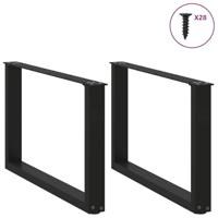 Salontafelpoten 2 st U-vormig 70x(42-43) cm staal zwart - thumbnail