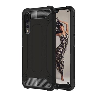 Voor Huawei P20 Pro Full-body Cover ruige TPU + PC combinatie back cover (zwart)