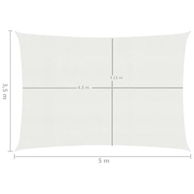 Zonnezeil 160 g/m 3,5x5 m HDPE wit Zonnezeil 160 g/m 3,5x5 m HDPE wit