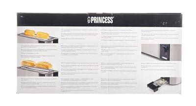 Princess Broodrooster met lange sleuf Met geïntegreerde broodopzet RVS, Zwart
