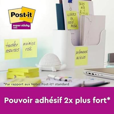 Post-it Super Sticky notes, 90 vel, ft 76 x 127 mm, pak van 6 blokken, kanariegeel - thumbnail
