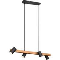 LED Hanglamp - Trion Milona - GU10 Fitting - 4-lichts - Rond - Mat Bruin/Zwart - Aluminium - thumbnail