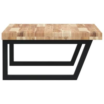 Badkamer wandschap staal en massief acaciahout