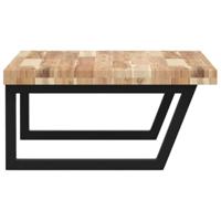 Badkamer wandschap staal en massief acaciahout - thumbnail