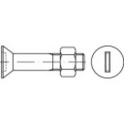TOOLCRAFT 144324 Verzonken schroeven M20 50 mm Sleuf DIN 7969 Staal Galvanisch verzinkt 25 stuk(s)