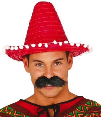 Mexicaanse sombrero rood 33cm