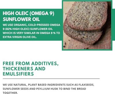 Keto brood chia flax glutenvrij bio demeter 250 Gram