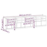 Dressoir Oud hout 283 x 37 x 67 cm Bewerkt hout - thumbnail
