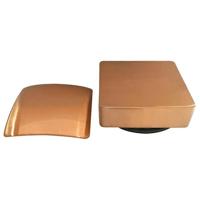 Knop/plug Badoverloop Wiesbaden Inclusief Badvulfunctie Vierkant Geborsteld Koper - thumbnail