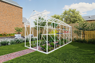 Tuinkas Kate IV - 192x375 cm - Wit- - Veiligheidsglas- Royal Well