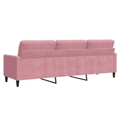 Driezitsbank 210 cm fluweel roze Driezitsbank 210 cm fluweel roze