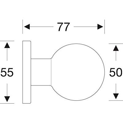 Deurknop bolmodel vast op rozet ASL alum. F1