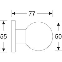 Deurknop bolmodel vast op rozet ASL alum. F1 - thumbnail