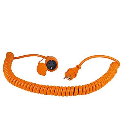 AS Schwabe 70415 Stroom Verlengkabel 16 A Oranje, Zwart 5.00 m H07BQ-F 3G 2,5 mm² Spiraalkabel