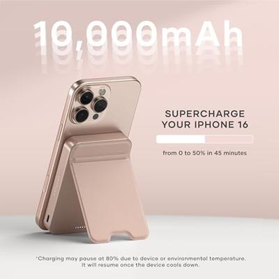 Satechi OntheGo magnetische Qi2 Powerbank met Stand (10.000mAh/20W) - Desert Rose