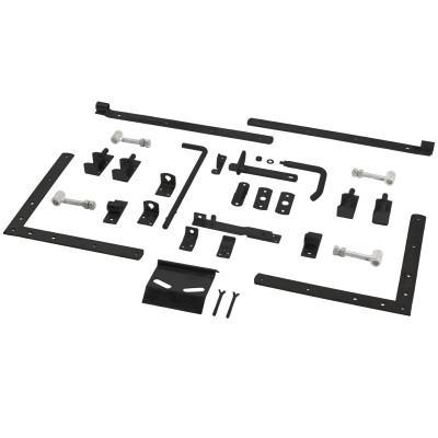 Verstelbaar Dubbel Poortbeslag Met Winkelhaak - Zwart Verstelbaar Dubbel Poortbeslag Met Winkelhaak - Zwart