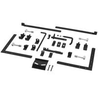 Verstelbaar Dubbel Poortbeslag Met Winkelhaak - Zwart - thumbnail