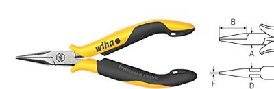 Wiha 10348 Platte rondbektang ESD Recht Gereedschapsstaal 120 mm