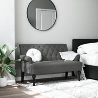 Bankje met rugleuning 120x62x75,5 cm stof donkergrijs - thumbnail