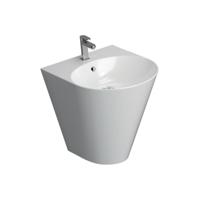 Wastafel AquaSplash Cone Keramisch 51x44 cm Met Kraangat Hoogglans Wit Aquasplash - thumbnail