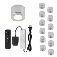 Set LED-opbouwspot met afstandsbediening Parma zilver 3W dimbaar 1-12 stuks - thumbnail