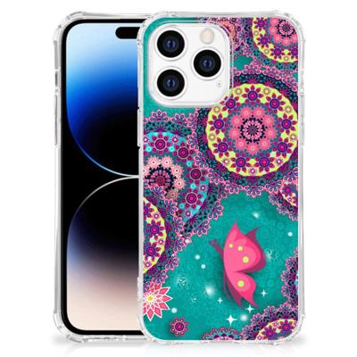 Apple iPhone 14 Pro Max Back Cover Cirkels en Vlinders Apple iPhone 14 Pro Max Back Cover Cirkels en Vlinders