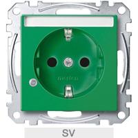 Merten MEG2303-0304 Wandcontactdoos System M Groen 1 stuk(s) - thumbnail