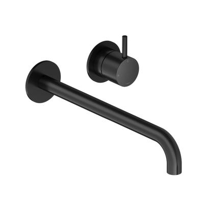 Wastafelmengkraan Hotbath Cobber Inbouw 3+3 Inbouwsysteem 1-hendel Gebogen 25 cm Mat Zwart OP=OP