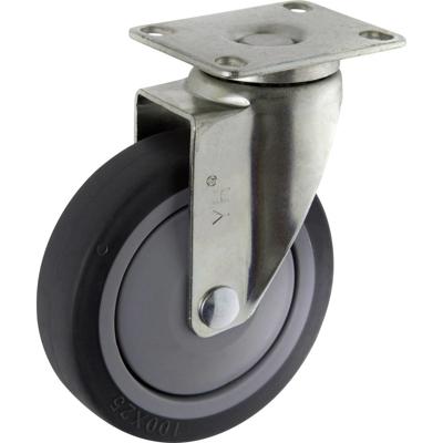 TOOLCRAFT TO-5137917 Zwenkwiel TPR 100 mm met schroefplaat Draagvermogen (max.): 65 kg