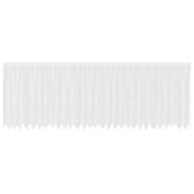 VidaXL Kantgordijn met gordijnen bloemen wit 140 x 750 cm polyester