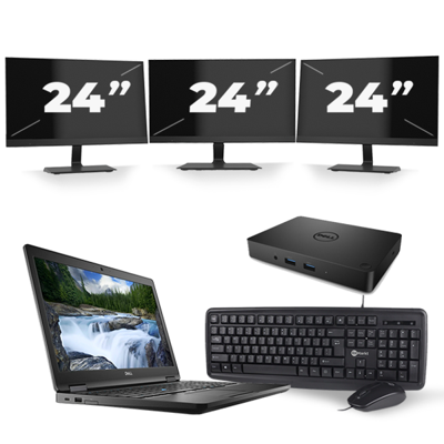 Dell Latitude 5590 - Intel Core i5-8e Generatie - 15 inch - 16GB RAM - 256GB SSD - Windows 11 + 3x 24 inch Monitor