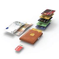 Exentri leren portemonnee cognac - thumbnail