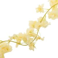 VidaXL Kerstslingers met bloemen 6 st 180 cm champagnekleurig - thumbnail