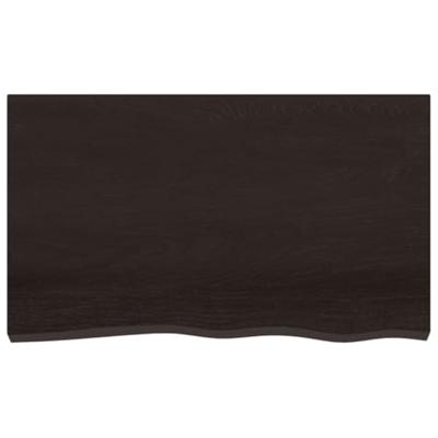 Wandschap 100x60x2 cm behandeld massief eikenhout donkerbruin