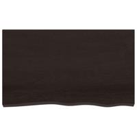 Wandschap 100x60x2 cm behandeld massief eikenhout donkergrijs - thumbnail