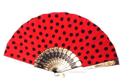 Spaanse waaier rood/zwart