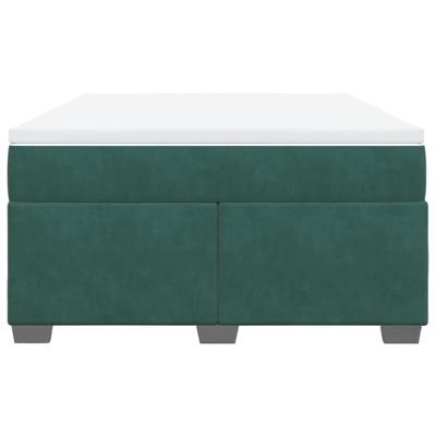 Boxspring met matras fluweel donkergroen 140x190 cm